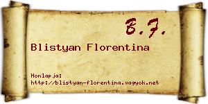 Blistyan Florentina névjegykártya